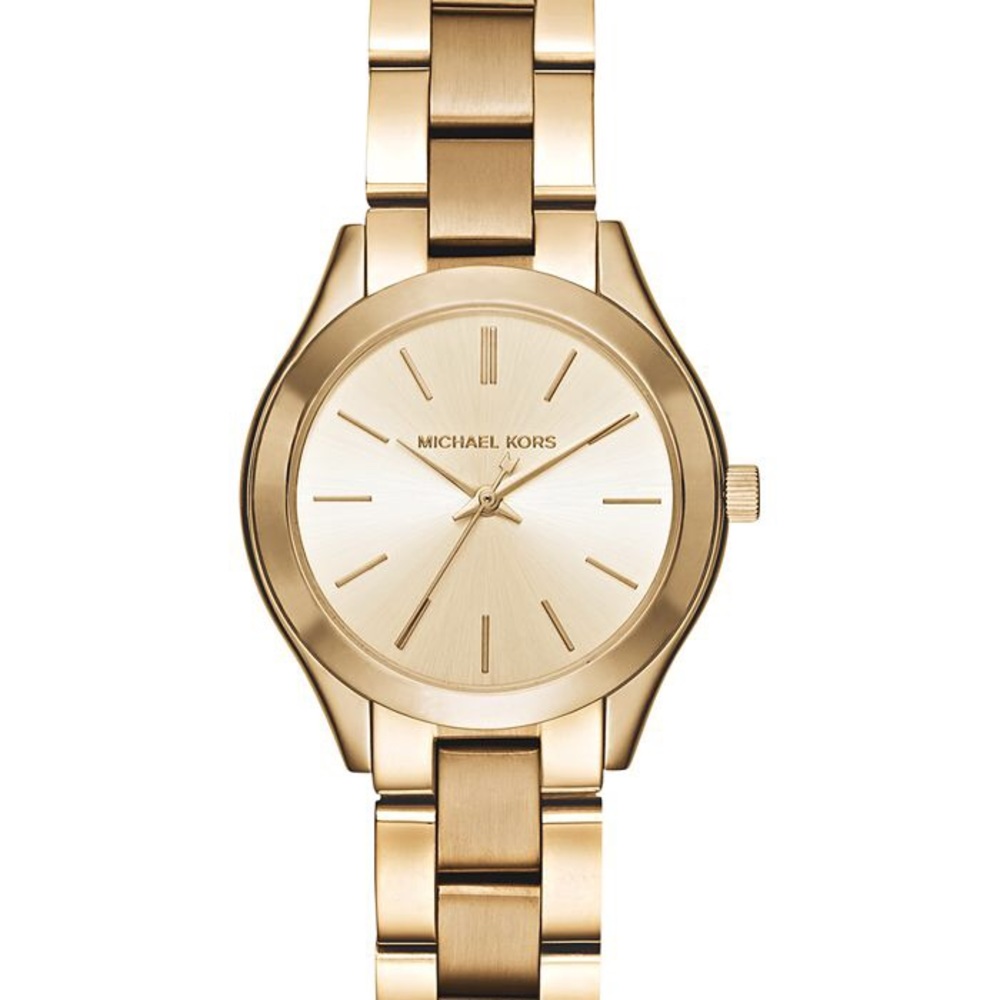 Michael Kors Gold Mini Slim Runway Stainless Steel Watch